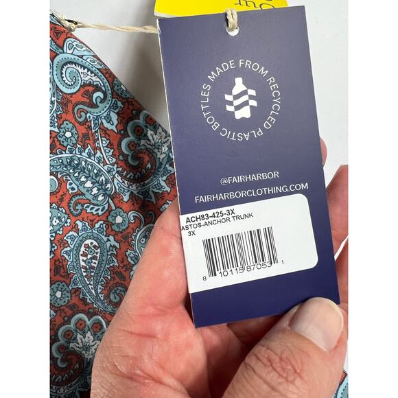 NEW Fair Harbor Men's Paisley Astos Anchor Swim Trunk Shorts size 3x 6" - Picture 6 of 7